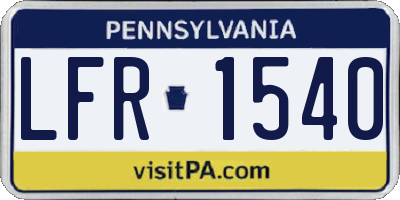 PA license plate LFR1540