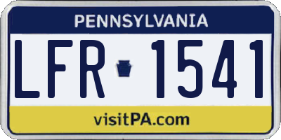 PA license plate LFR1541