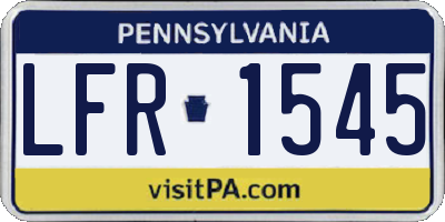 PA license plate LFR1545