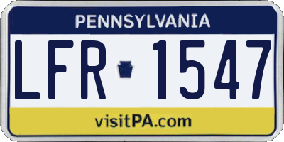 PA license plate LFR1547