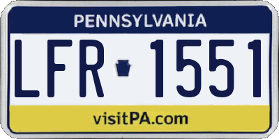 PA license plate LFR1551