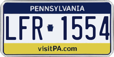 PA license plate LFR1554