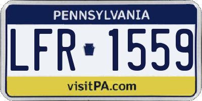 PA license plate LFR1559