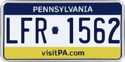 PA license plate LFR1562