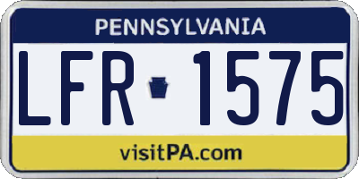 PA license plate LFR1575