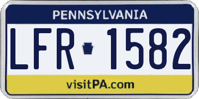 PA license plate LFR1582