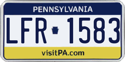 PA license plate LFR1583