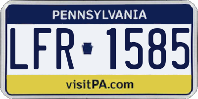 PA license plate LFR1585