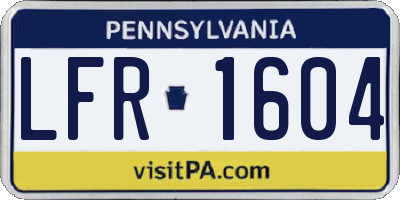 PA license plate LFR1604
