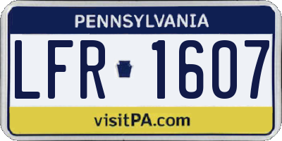 PA license plate LFR1607