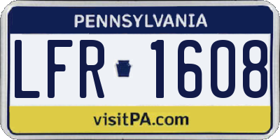 PA license plate LFR1608