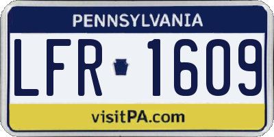 PA license plate LFR1609