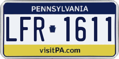 PA license plate LFR1611