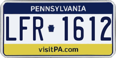 PA license plate LFR1612