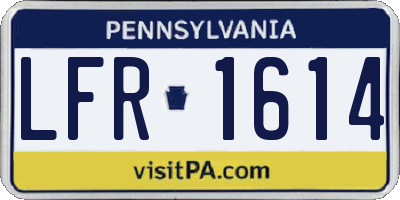 PA license plate LFR1614