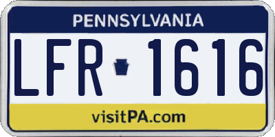 PA license plate LFR1616