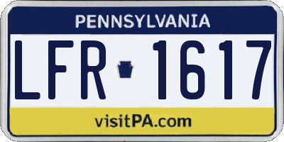 PA license plate LFR1617