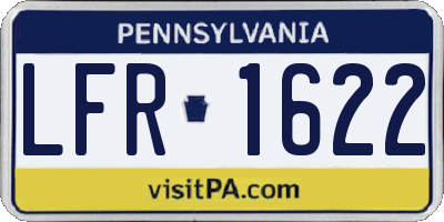 PA license plate LFR1622