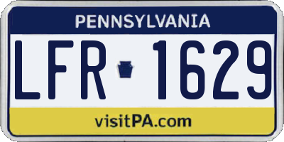 PA license plate LFR1629