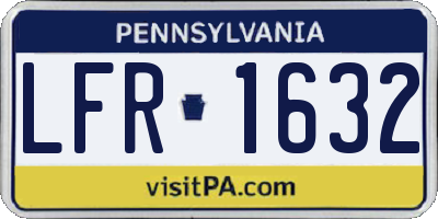 PA license plate LFR1632
