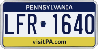 PA license plate LFR1640