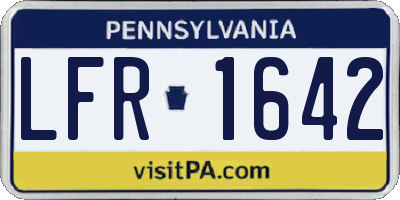 PA license plate LFR1642