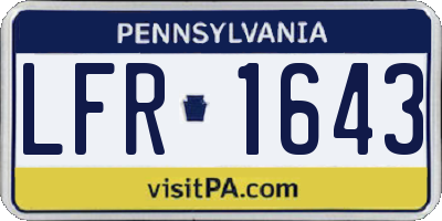 PA license plate LFR1643