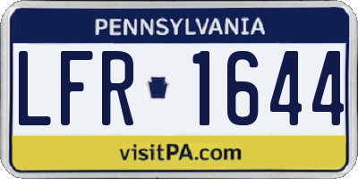 PA license plate LFR1644