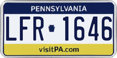 PA license plate LFR1646