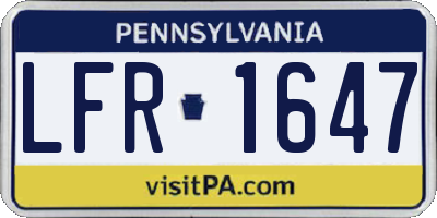 PA license plate LFR1647