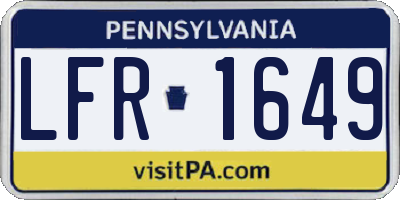 PA license plate LFR1649
