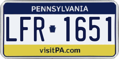 PA license plate LFR1651