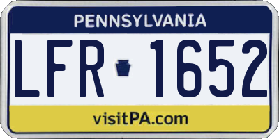 PA license plate LFR1652