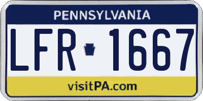 PA license plate LFR1667