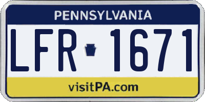PA license plate LFR1671