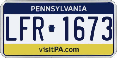 PA license plate LFR1673