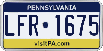 PA license plate LFR1675