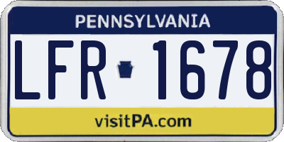 PA license plate LFR1678