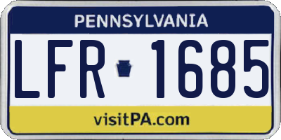 PA license plate LFR1685