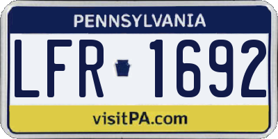 PA license plate LFR1692
