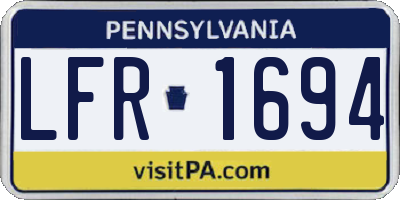 PA license plate LFR1694