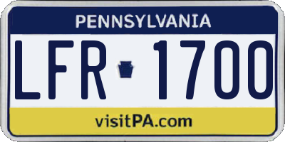 PA license plate LFR1700