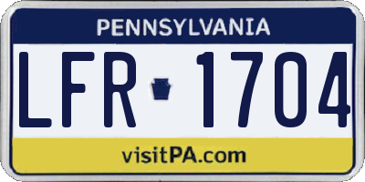 PA license plate LFR1704