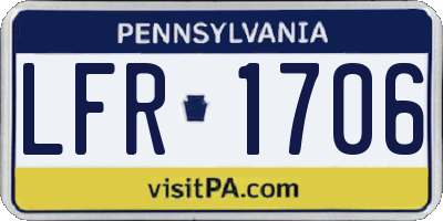 PA license plate LFR1706