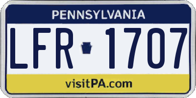 PA license plate LFR1707