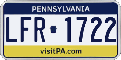 PA license plate LFR1722