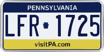 PA license plate LFR1725