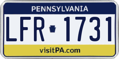 PA license plate LFR1731