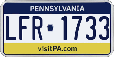 PA license plate LFR1733
