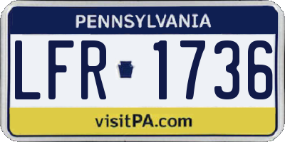 PA license plate LFR1736